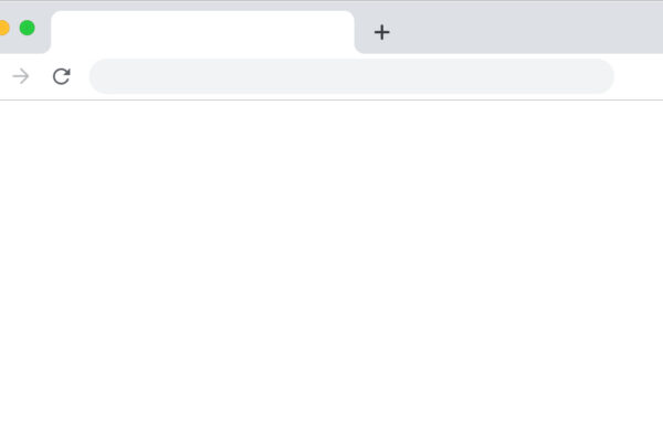 Browser window showing a white blank page to illustrate a website with WordPress white screen of death issue